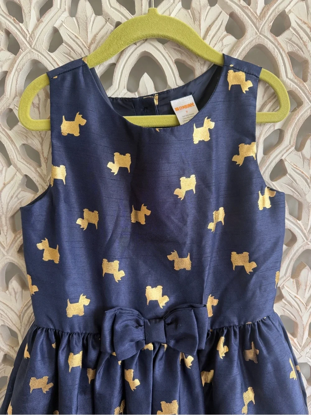 Gymboree Scottie Dog Gold Foil Fancy Dress, size 7